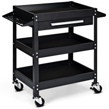 3-Tray Cart Rolling Utility Cart Industrial Commercial Service Cart