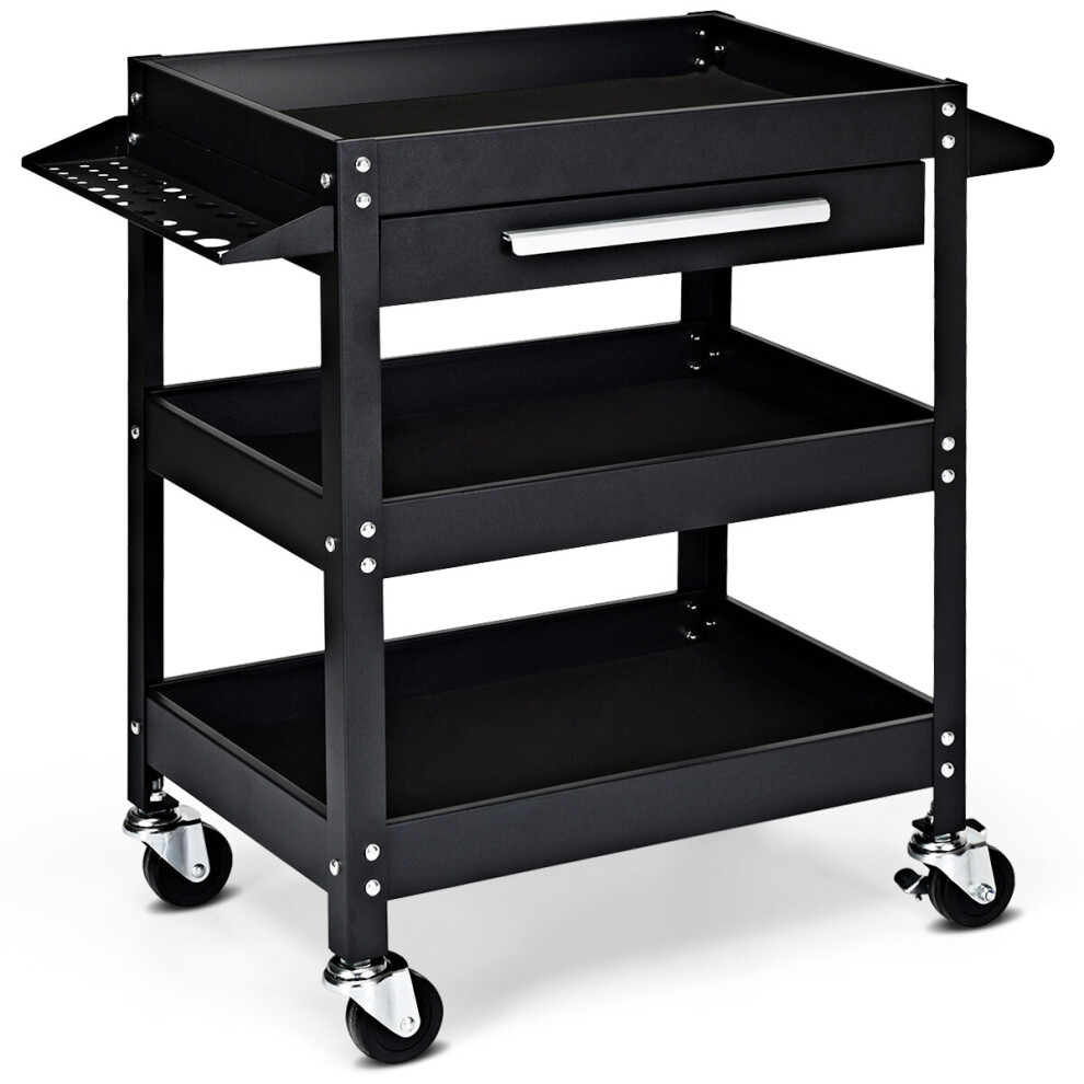 3-Tray Cart Rolling Utility Cart Industrial Commercial Service Cart