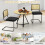 Costway Rattan Dining Chairs Set of 2 Upholstered Side Chairs Modern Chairs 7