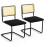 Costway Rattan Dining Chairs Set of 2 Upholstered Side Chairs Modern Chairs 1