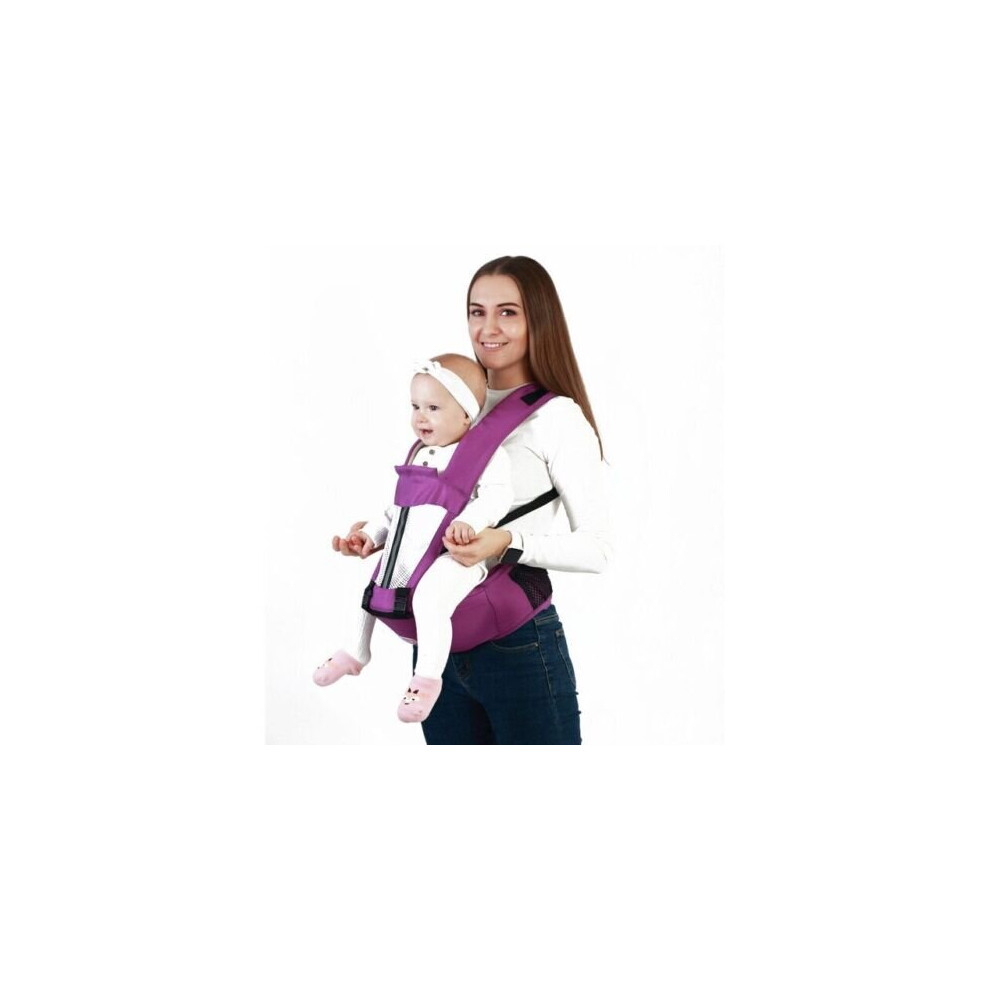 (Purple) Ergonomic Baby Carrier Backpack Infant Hipseat Carrier Front Facing Kangaroo