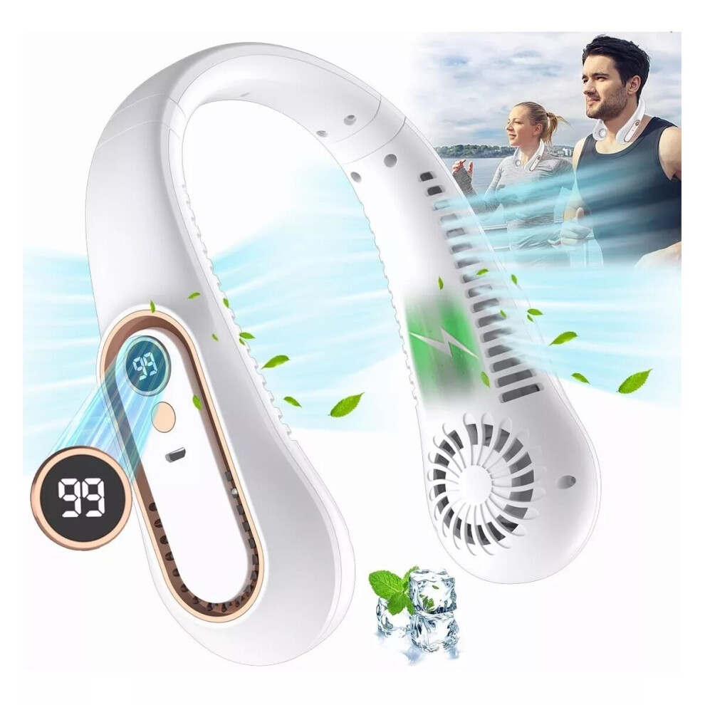 Portable Bladeless Cooling Neck Fan Rechargeable Hands Free Neckband-image-OPC-PBHJ2JS-NEW