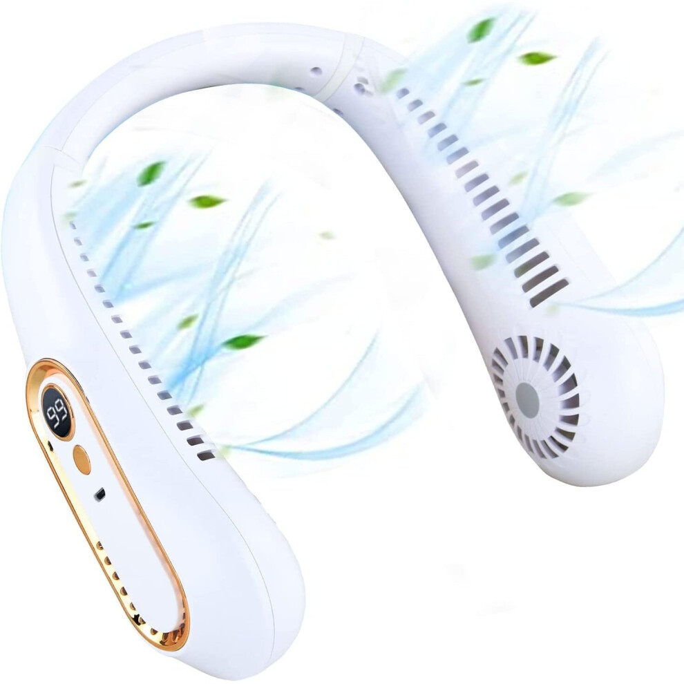 Neck Fan Portable Cooling USB Fan 5 Speeds Neckband Fan Rechargeable