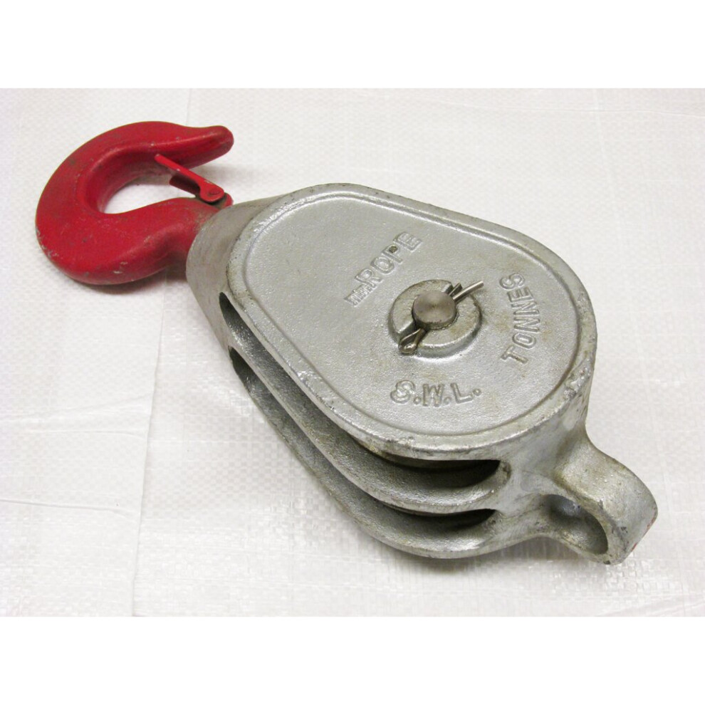 (10 Inch, Hook For Wire Rope) Double Sheave Lifting Pulley Block 3" - 10" 600988482258