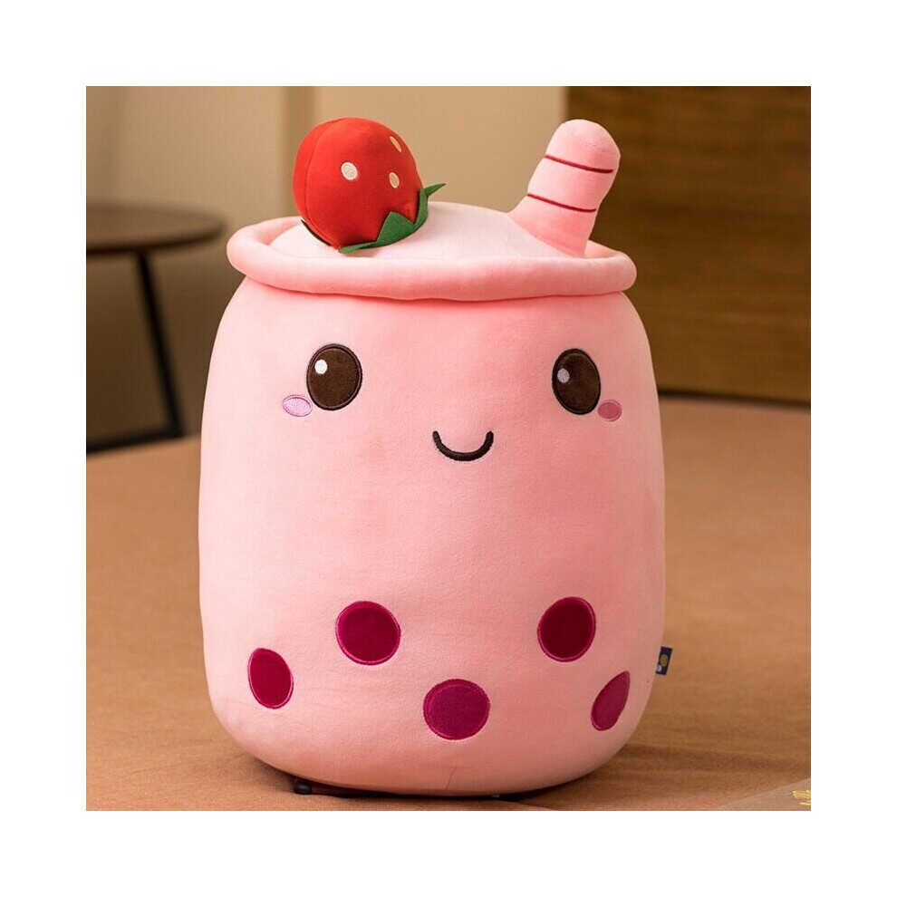 (Pink, 70cm) Lovely Bubble Tea Plush Toy Stuffed Plushie Pillow Cushion Funny Boba Milk Tea