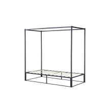 Black 4 Poster Bed Frame Metal Birlea Farringdon Canopy Bed 3FT Single 90cm