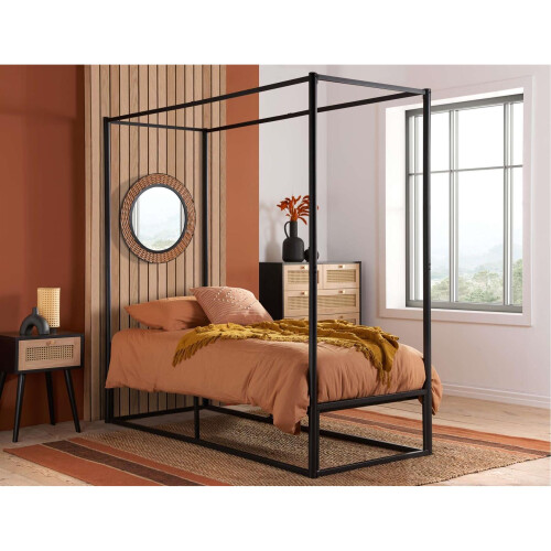 Birlea Black 4 Poster Bed Frame Metal Birlea Farringdon Canopy Bed 3FT Single 90cm 1