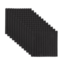 12 Pcs Black Acoustic Panels Soundproofing Foam Acoustic Tiles Studio Foam Sound 2.5 x 30 x 30cm
