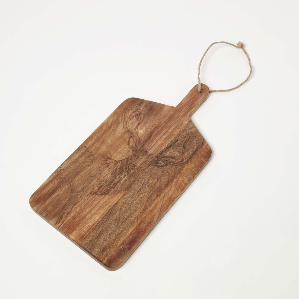 Etched Stag Mango Wood Chopping Board