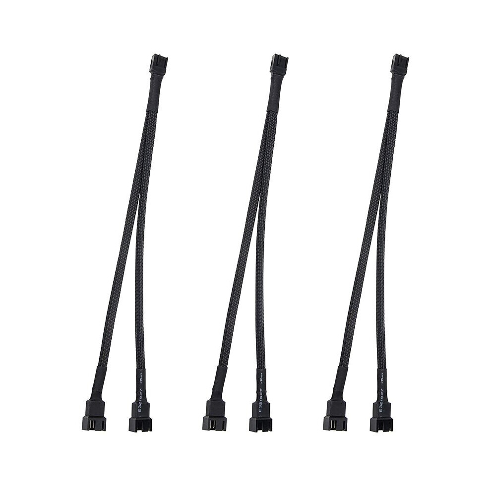 3Pcs Pwm Fan Splitter Cable 2Way 4Pin Y Sleeved Extension Power Cable 1To2 Converter For Pc Motherboard,Computer Cpu Fan 4762527015375