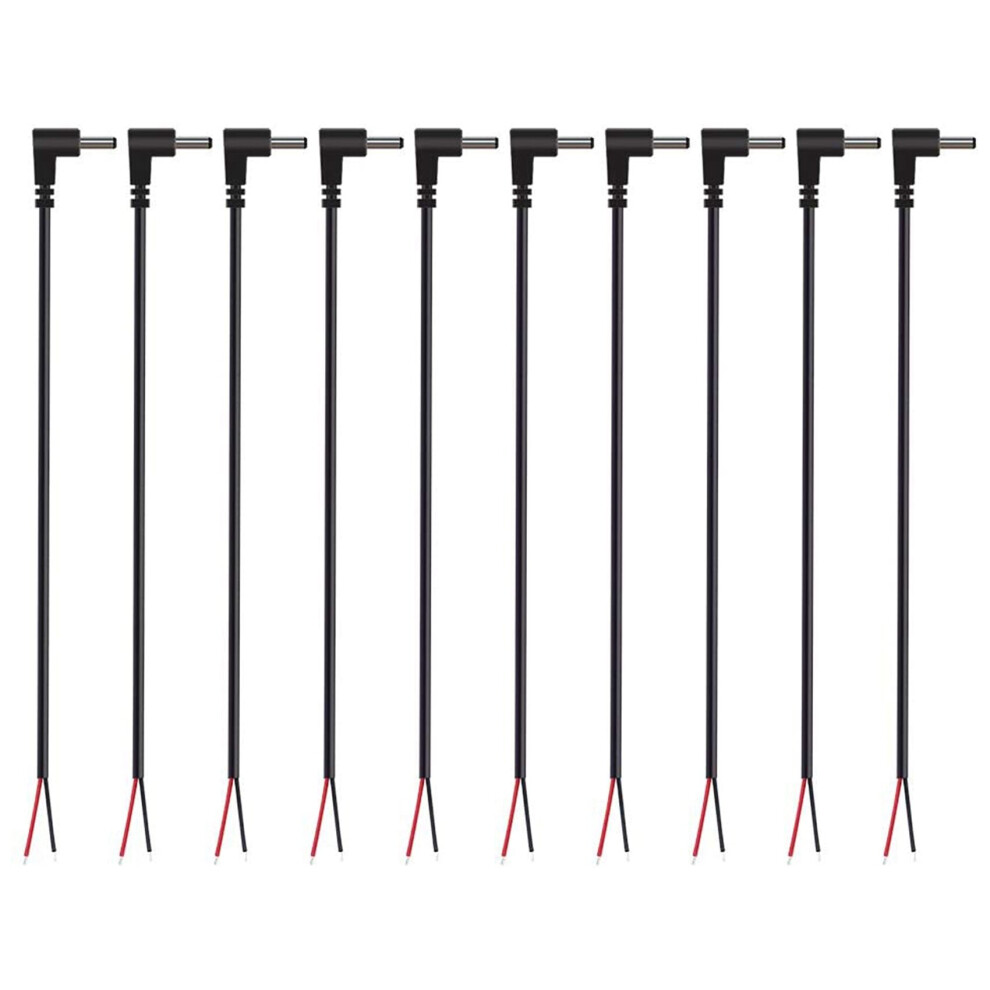 (10 Pack) Replacement 3.5Mm X 1.35Mm Right Angle Dc Power Male Plug To Wire Open End Pigtail Power 4762527079407