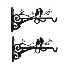 Metal Hanging Basket Hooks Solid with Screws Outdoor Plant Bracket Hook Plants Lantern 2Pcs