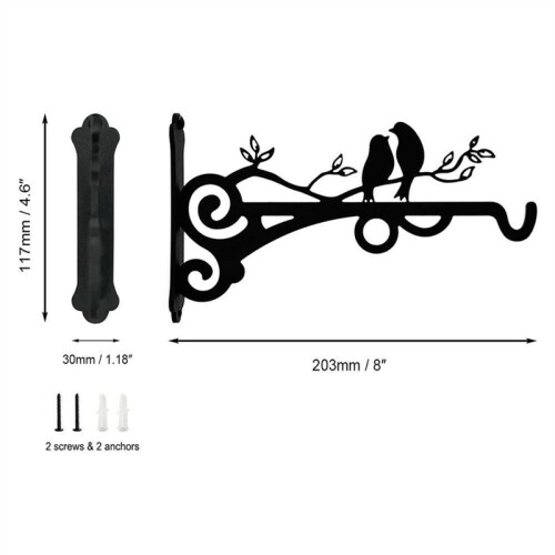 Metal Hanging Basket Hooks Solid with Screws Outdoor Plant Bracket Hook Plants Lantern 2Pcs 1