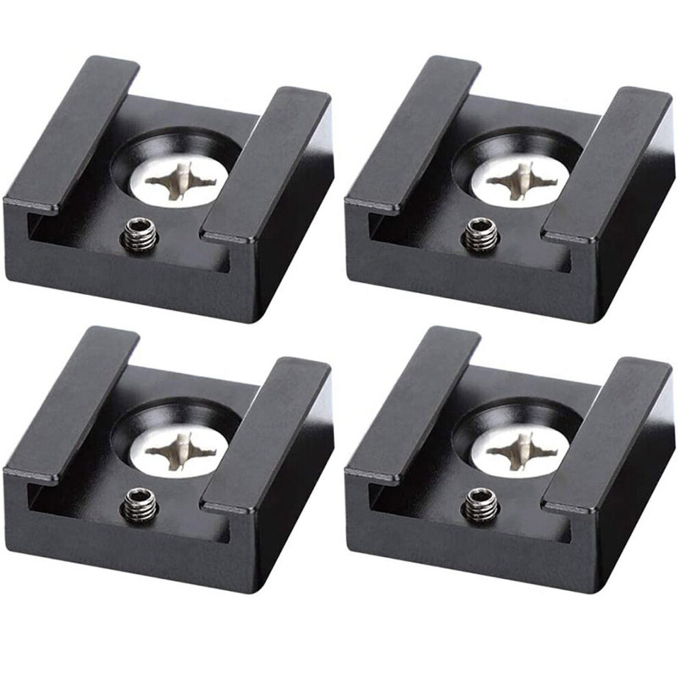 Cold Shoe Mount Aluminum Adapter Bracket Hot Shoe With 1/4 Thread For Camera Cage Flash Shoe Mount(4 Pcs) 4762527018321