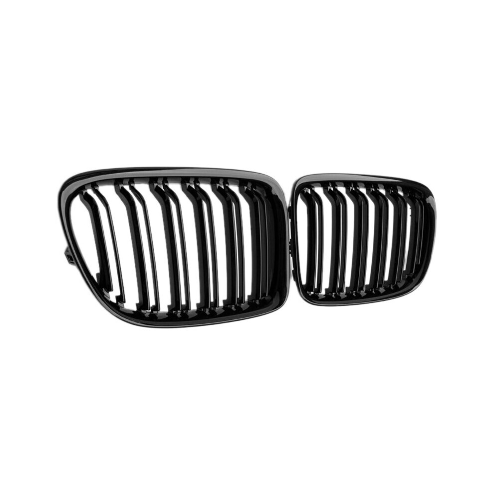 Glossy Front Bumper Dual Slat Front Kidney Grill Grille For X1 Series E84 Sdrive Xdrive 2009-2015 Black 4762527081509