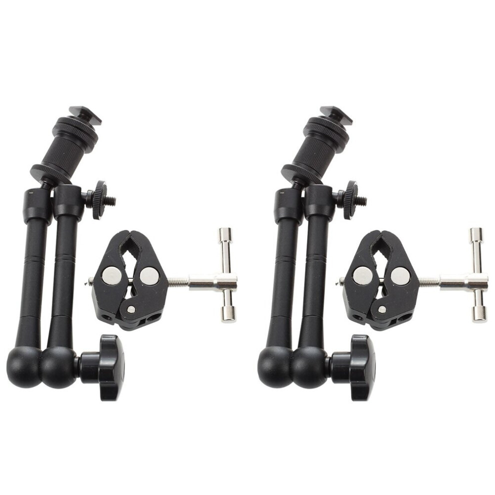 2X 11 Inch Friction Articulating Arm + Super Clamp Crab Plier Clip For Dslr 4762527017744