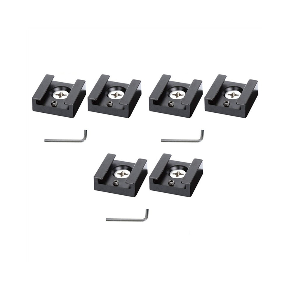 Cold Shoe Mount Aluminum Adapter Bracket Hot Shoe With 1/4 Thread For Camera Cage Flash Shoe Mount(6 Pcs) 4762527008247