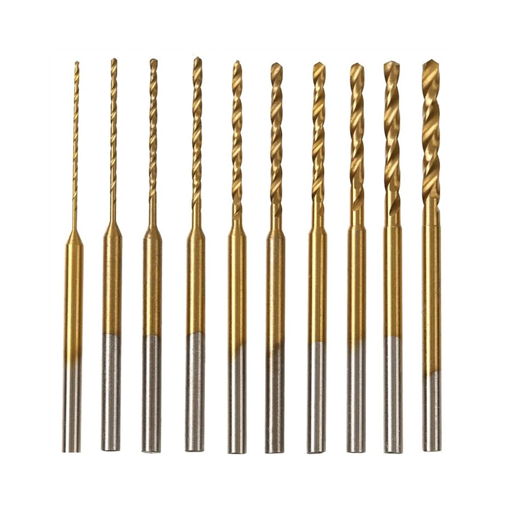 Twist Drill Bit Set - 10Pcs 0.6Mm-2.2Mm Drill Bit 2.35 Hss Mini Engraving Drill Bits Hole Drilling Tool 4762527045198