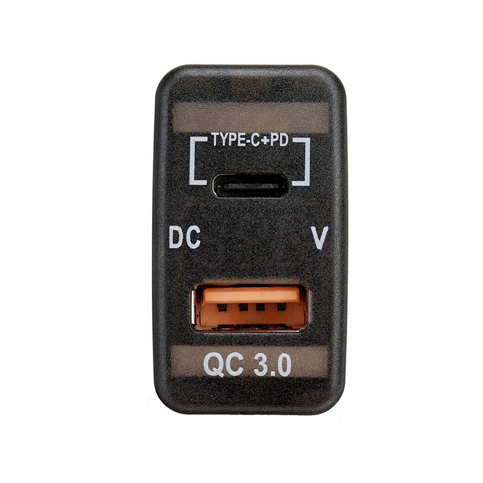 2X Car Fast Charger Adapter Qc3.0 Dual Usb Quick Charger Socket With Voltmeter For Land Cruiser Prado 4762527004584