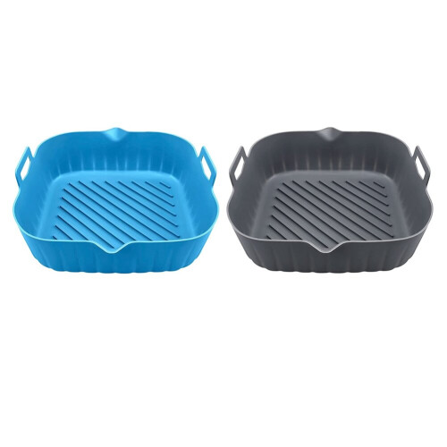 2Pcs Silicone Liner Pot Reusable Basket Heat Resistant Non-Stick Liners Mats Bowl