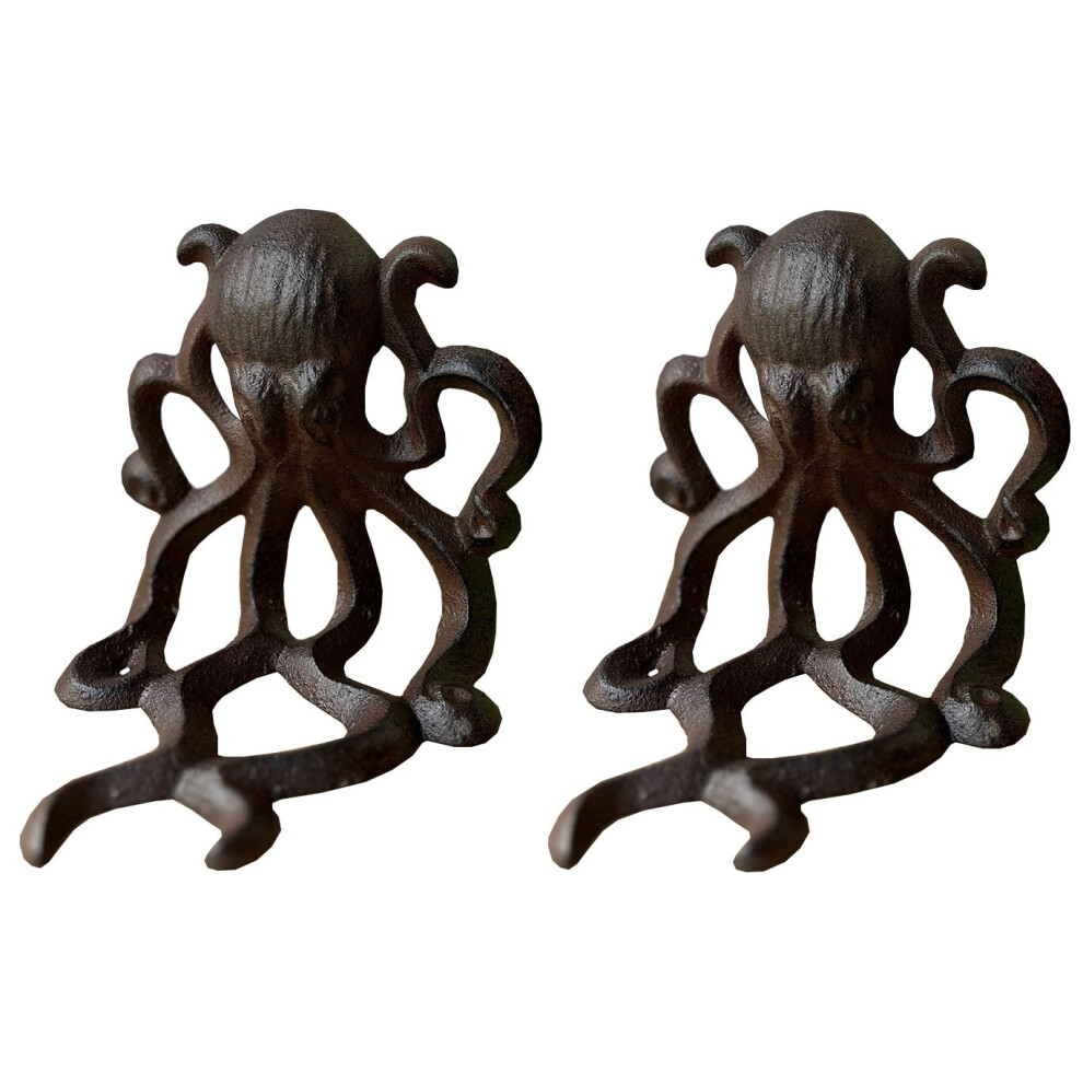 Cast Iron Octopus Decorative Bookends (Set of 2)