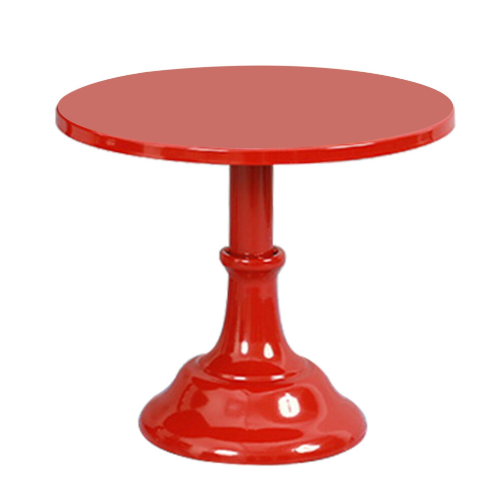Metal Iron Cake Stand Round Pedestal Dessert Holder Cupcake Display Rack Bakeware for Birthday Wedding Party (Red M)