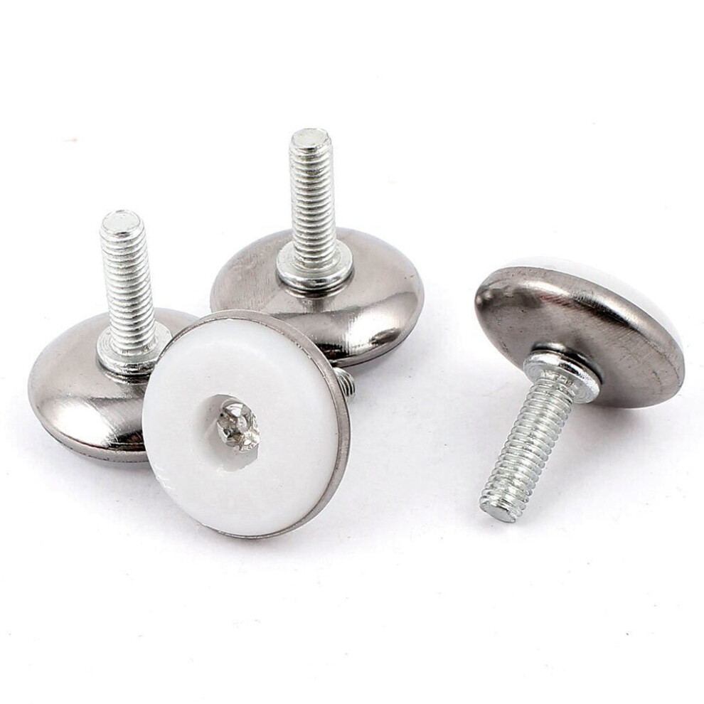 Furniture Adjustable Screw On Glide Leveling Foot Feet M6x20mm 4 Pcs 4762527086344
