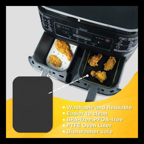 Parchment Paper for Ninja Foodi DZ201 with Dual Zone,PreCut Baking Mat with 2 Pcs NonStick
