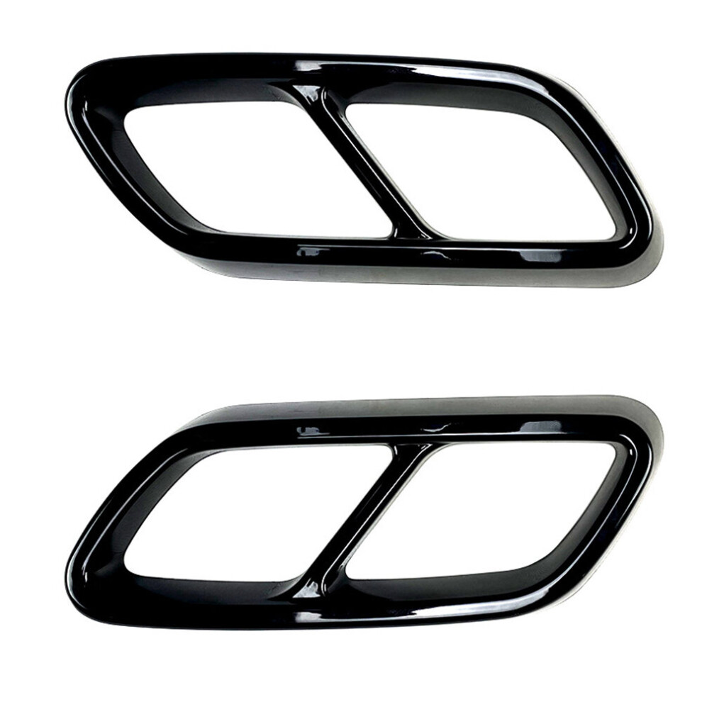 For C-Class W206 C200 C260 C300 2022+ Car Tail Throat Exhaust Pipe Muffler Tip Cover Abs Shiny Black 4762527079711