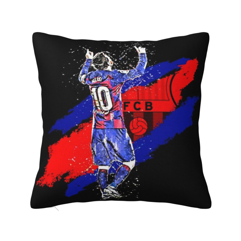 (12x12inches) Pillow Cases Leo Messi FC Barcelona's Historic Record Breaker Couch Throw Cover 7 Size