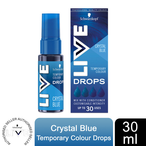 Schwarzkopf (Crystal Blue) Schwarzkopf LIVE Colour Drops Semi-Permanent Dye