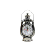 (Dark Silver) Vintage Oil Lamp Alarm Clock Room Decor
