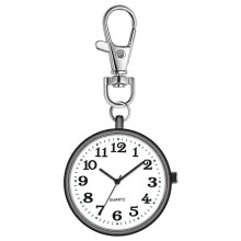 (Black white) Mini Retro Pocket Watch Student Keychain Watch