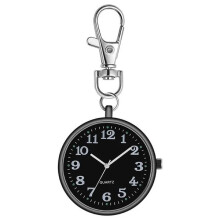 (Black black) Mini Retro Pocket Watch Student Keychain Watch