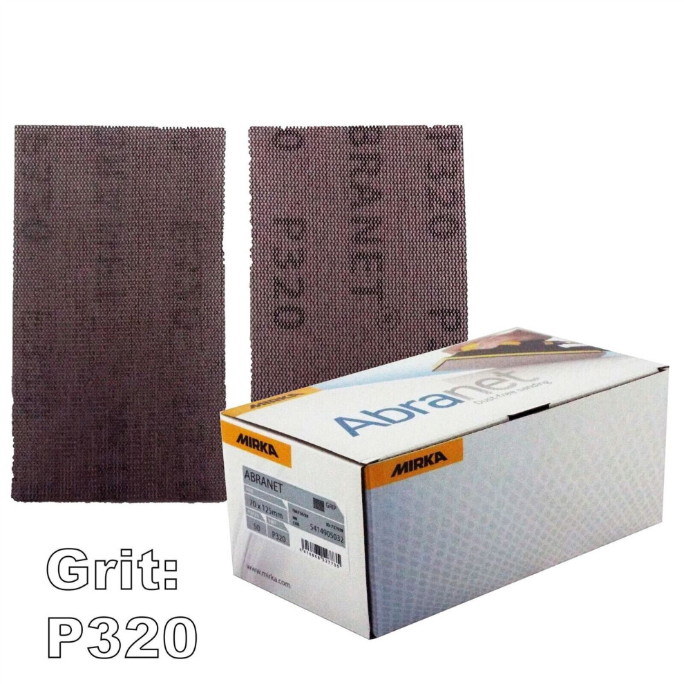 Mirka Abranet 70X125mm P320 Grit 50X Hooknloop Dust Free Sanding Abrasive Strips 6416868527735