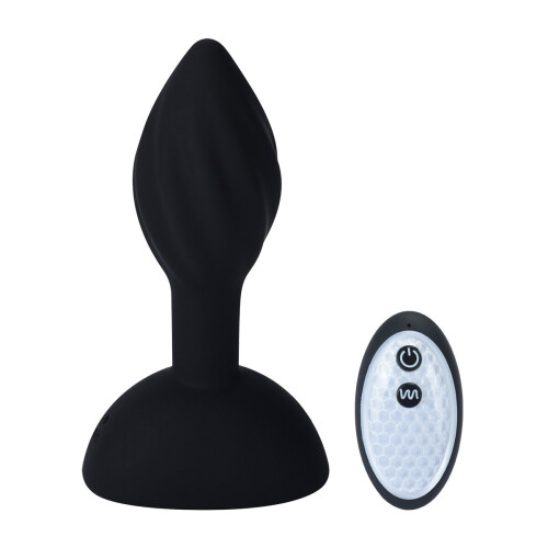 Rechargeable Swirl Anal Plug with Remote Control Vibration Beads 1
