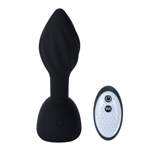 Rechargeable Swirl Anal Plug with Remote Control Vibration Beads