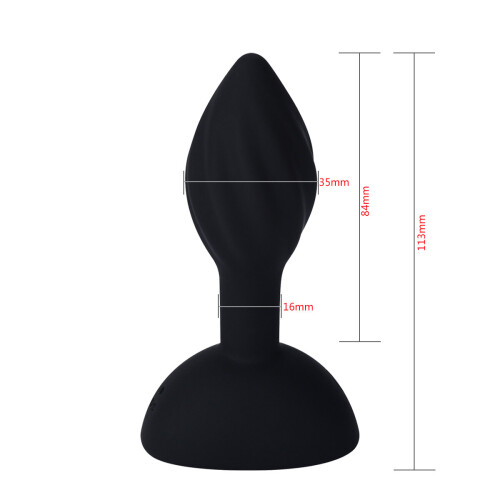 Rechargeable Swirl Anal Plug with Remote Control Vibration Beads 2