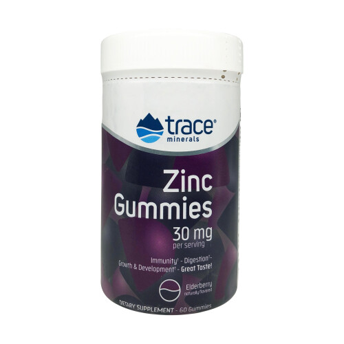 Trace Minerals Zinc Gummies, 30mg, Elderberry - 60 gummies