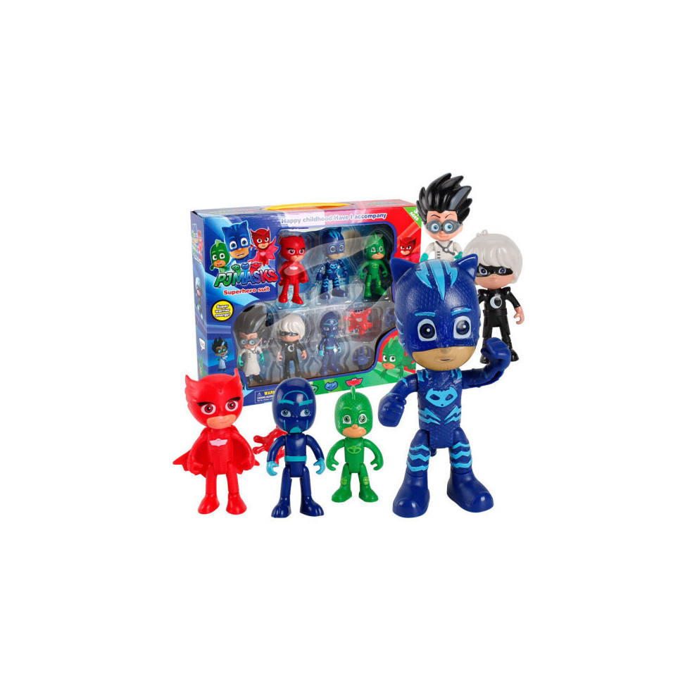 (6 PCS Pj Masks Toys) 6Pcs Owlette Gekko Cloak MÃ¡scara AcciÃ³n Figura Toy