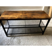 Industrial Shoe Bench Vintage Hallway Unit Rustic Metal Storage Tier Shelf Rack