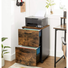 Industrial Filing Cabinet Office Storage Drawers Rustic Metal Unit Vintage Wheel
