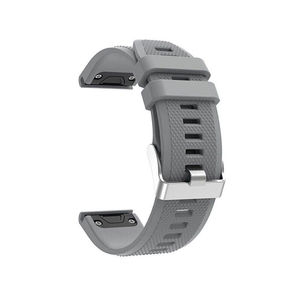 (Garmin Fenix 6, Grey) For Garmin Fenix 6 6X 7 7X Silicone Strap Replacement Band Sports Quick Release-image-OPC-PBHKH6J-NEW