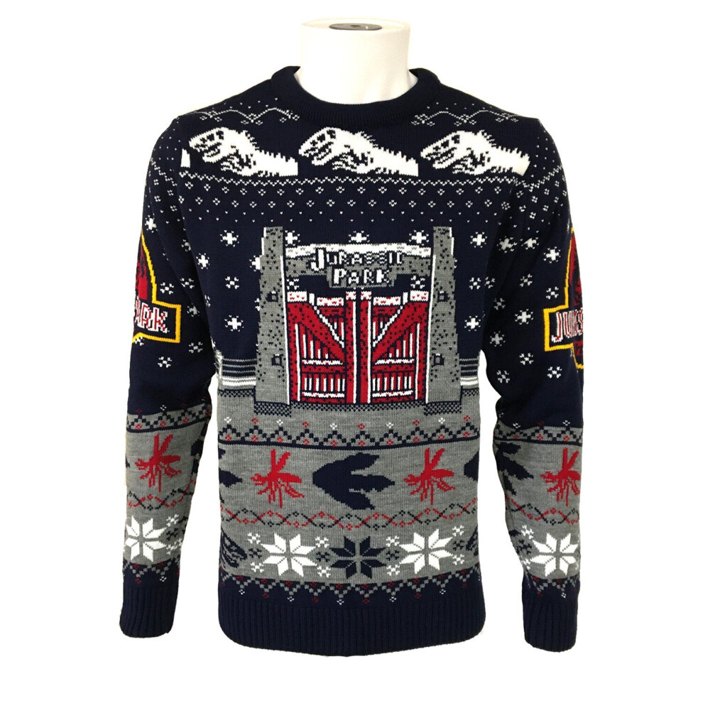Jurassic Park Unisex Adult Gates Christmas Jumper
