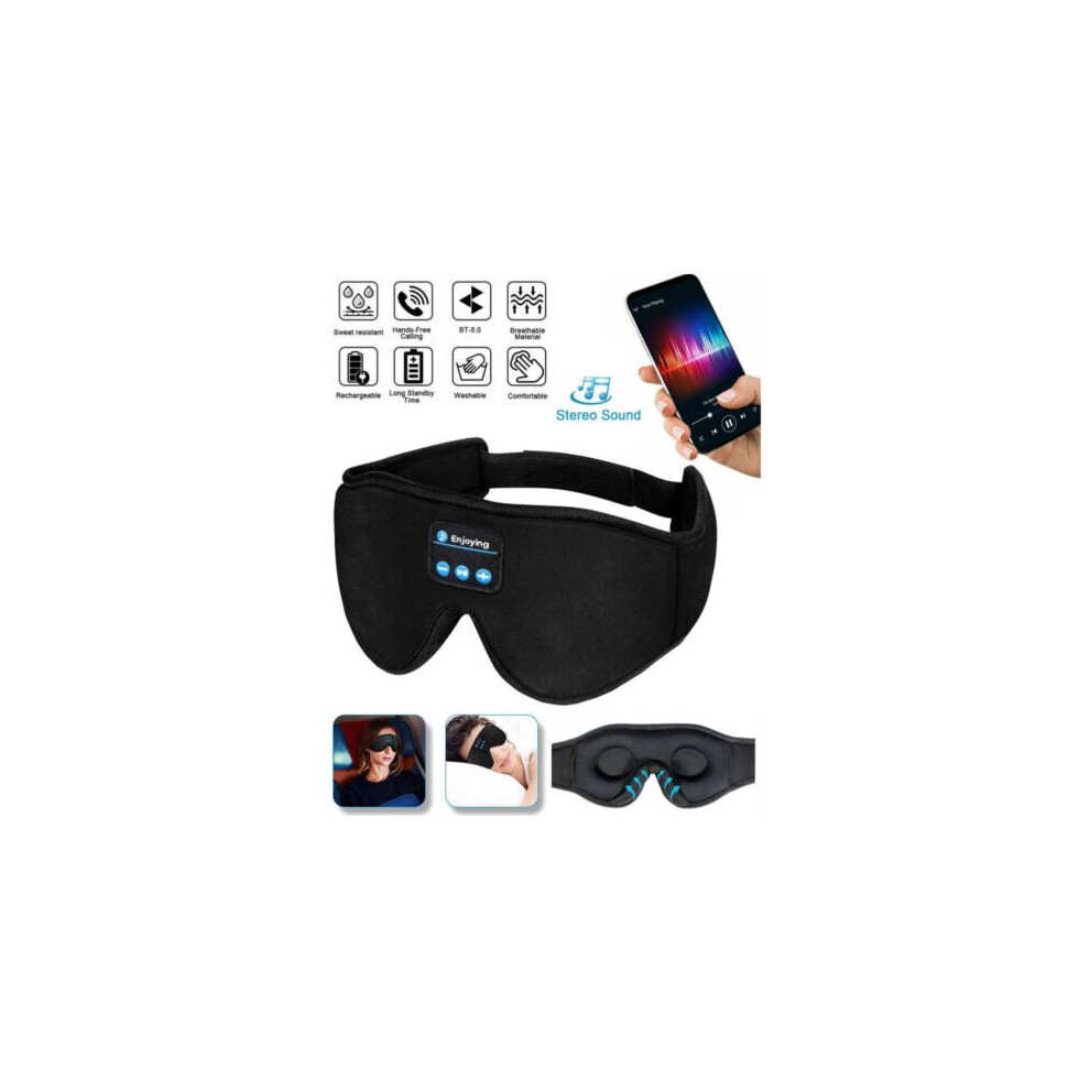 Flemye Wireless Eye Mask Sleeping Mask With 5.0 Bluetooth Headphones Music Earphones Not,Specified