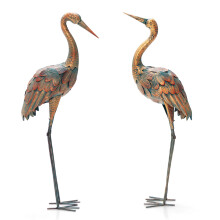 2-Piece Crane Garden Statue Set Crane Sculpture Statue Decoy