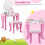 Casart Kids Vanity Table and Chair Set Princess Makeup Dressing Table 7