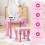 Casart Kids Vanity Table and Chair Set Princess Makeup Dressing Table 5