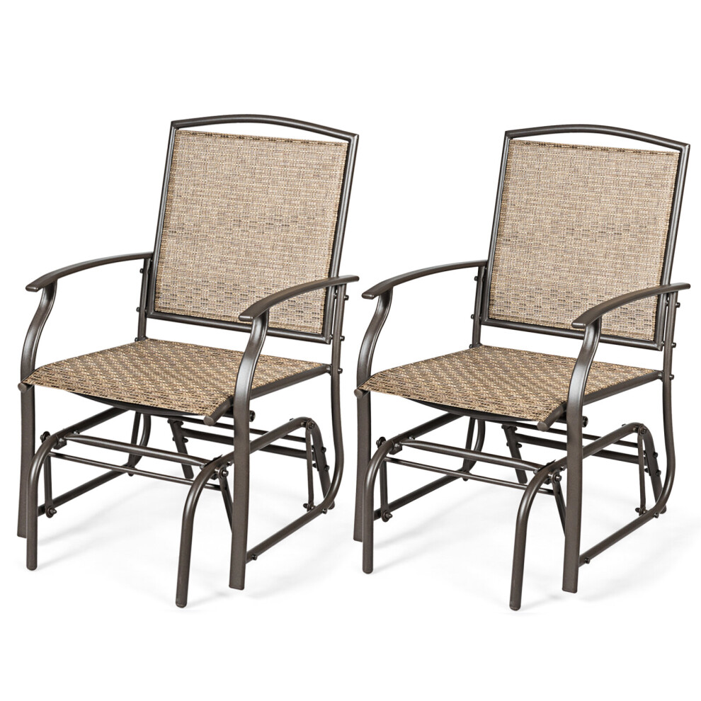 2PCS Rocking Chair Garden Glider Chair Curved Armchair Swing Chair Ergonomic