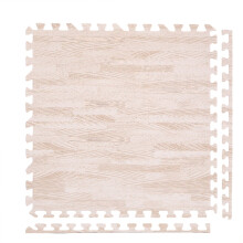 (Beige) 12 pcs 24x24" Interlocking Floor Mats 48sq.ft Waterproof Gym Flooring Wood Grain Puzzle Mats for Floor Exercise,